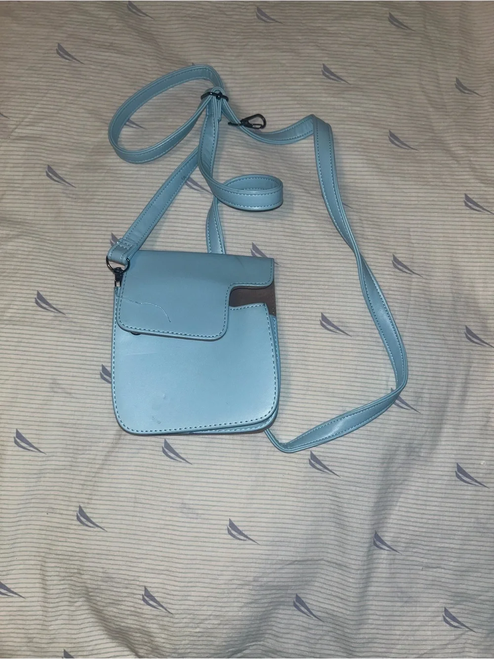Fujifilm Light Blue Crossbody Camera Bag with Circular Front